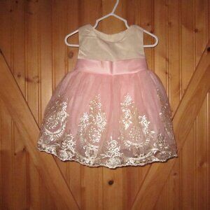 baby girls 1st birthday or formal event tulled peach dress 12-18 mos from UK
